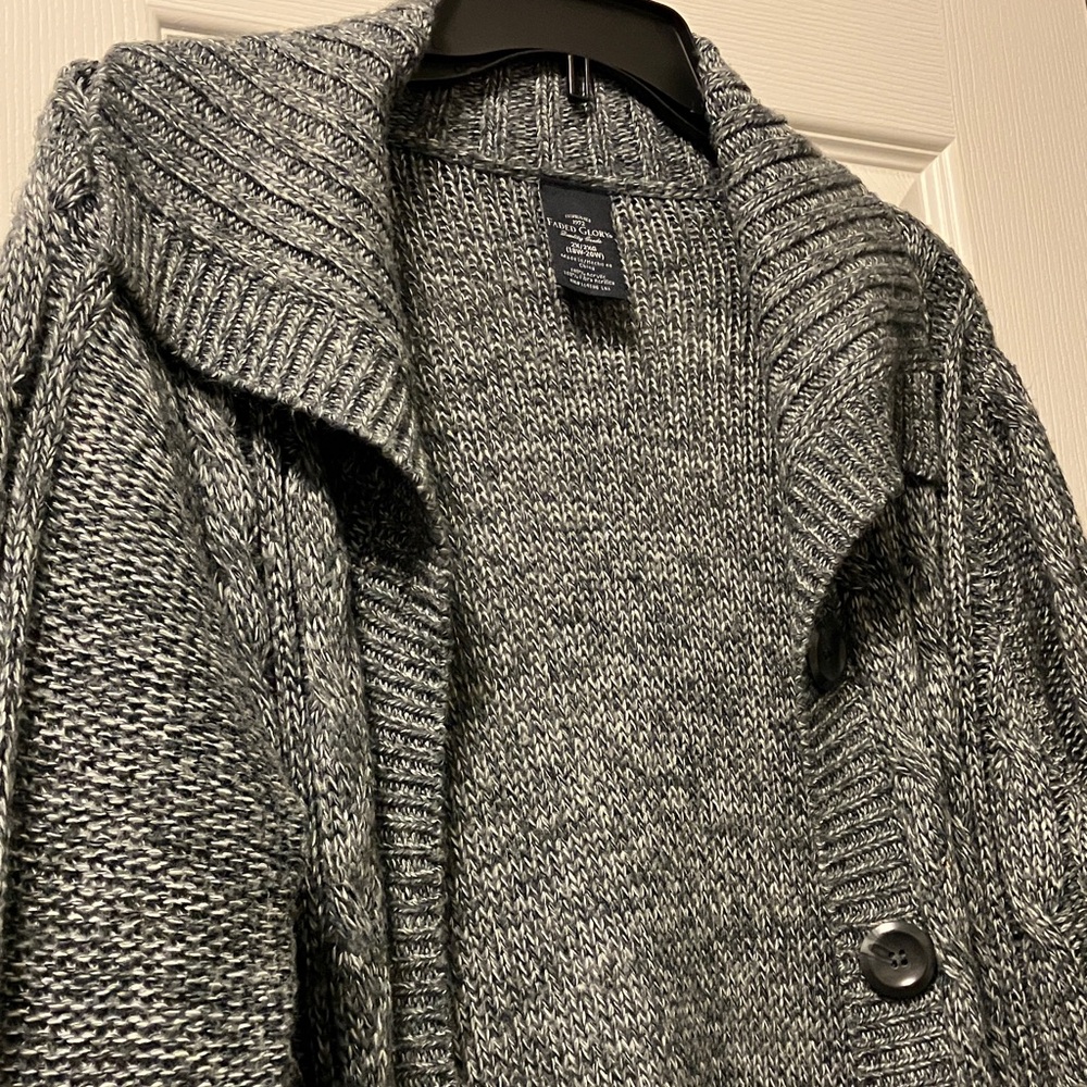 Faded Glory Heather Gray Women's Cardigan - Picture 3 of 9